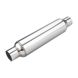 LCGP Universal Muffler 2.5" Inlet & Outlet 19'' Overall Length,Straight Through Design, Stainless Steel Resonator