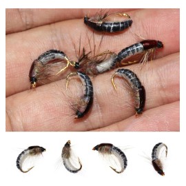 6 Unidades De Mosca Realista Nymph Scud Para Pesca Artificia