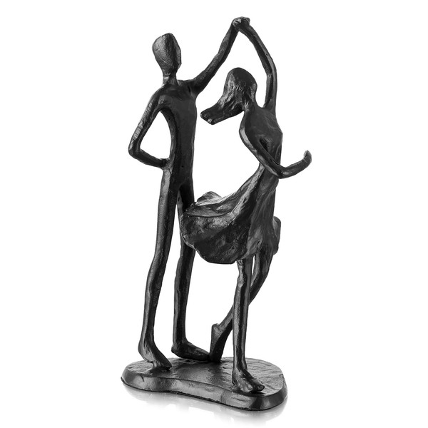 Sziqiqi Iron 6th for Couple - Black Metal Couple Sculpture Gifts for Her Aesthetic Statue Decor Abstract Figurines Centerpiece Decoration for Women Wife Friend Girlfriend Him Men