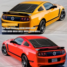 Bonbo Rear+Side Window Louvers Windshield Sun Shade Cover GT Lambo Style ABS Fits for Ford Mustang 2005 2006 2007 2008 2009 2010 2011 2012 2013 2014 Custom Fit (Matte Black)