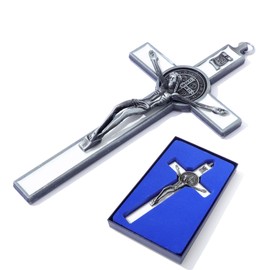 KOMI 7.5 Inch Catholic Crucifix Wall Cross for Home Decor Jesus Christ INRI Wall Decor Religious Gifts for Men Women