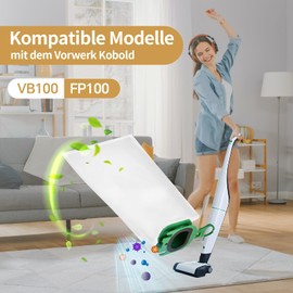 ZQZiQi 12 St??ck Staubsaugerbeutel f??r Vorwerk Kobold VB100 VB 100 FP100 FP 100 Akku Staubsauger,Beutel Filtert??te Ersatzteile f??r Vorwerk Kobold VB100 FP100 Staubsaugerbeutel