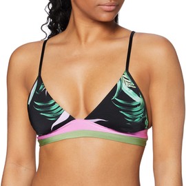 Seafolly Women's Las Palmas Fixed Tri Bra Bikini top, Black (Black Black), 8