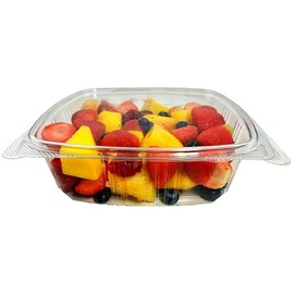 Koda Cup 48 oz. (3/4 Gallon-Size) RPET Clear Plastic Hinged Lid Deli Meal Prep Fruit Salad Display Food Storage Containers | 200/Case