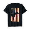 German Shorthaired Pointer Silhouette American Flag T-Shirt