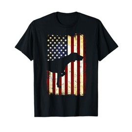 German Shorthaired Pointer Silhouette American Flag T-Shirt