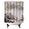 FuShvre Zen Shower Curtain Set Elephant Monk Under Pipal Tree