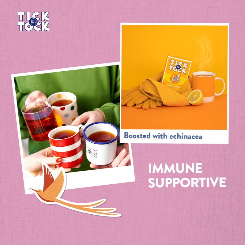 Tick Tock Wellbeing Ginger Boost Tea | Invigorating & Caffeine-Free