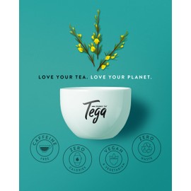 Tega Organic Earl Grey Rooibos Tea | Herbal Tea in Eco-Friendly Tea Bags, Fairtrade, Carbon Neutral, Zero Sugar, Caffeine Free, 20 Individually Wrapped Tea Bags (Pack of 6)