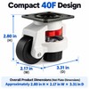 4-Pack 40F Leveling Casters with Adjustable Pads to Move &
