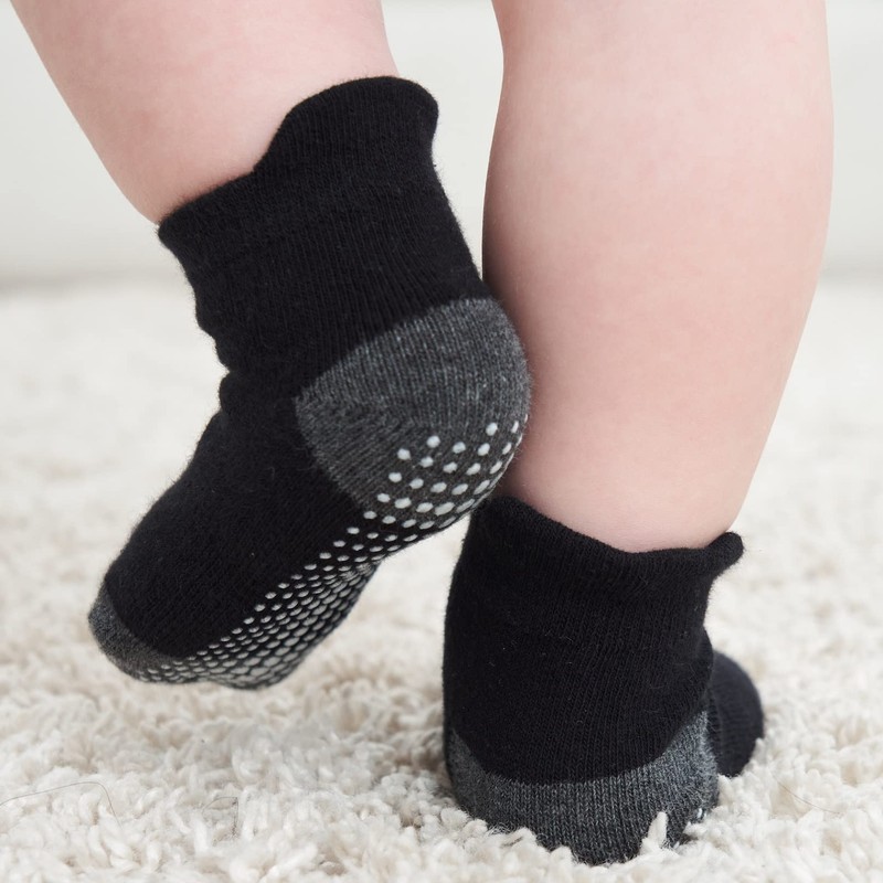 ZAPLES Baby Non Slip Grip Ankle Socks with Non Skid