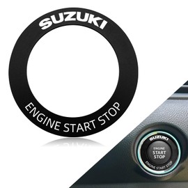 Suzuki Engine Start Button Ring Aluminum Alloy Cover Universal Jimny Every Swift Sport Spacia Hustler Wagon R Easy Installation Interior Accessory (Black, Suzuki)