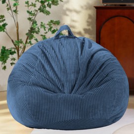 Sapphire Blue Study Bean Bag Chair with Desk - 3ft No Filler Sensory Stuffed Animal Storage, Convertible Homework Station for Kids ADHD Classroom & Homeschooling (36x45in Ergonomic Floor Pod)