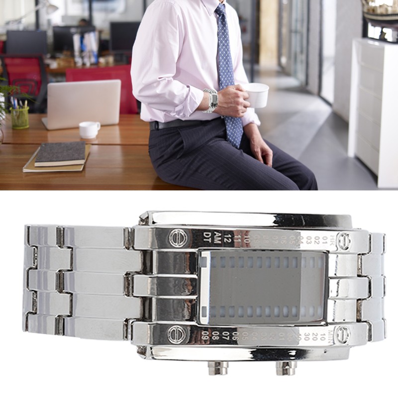 Men's Watch Fashion Exquisite Waterproof Alloy Men's LED Watch with
