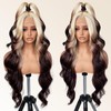 FABÉLLE Ombre Blonde Brown strunk Lace Front Wig Synthetic Blonde