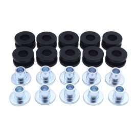 10 PCS/SET SHLPDFM Motorcycle Rubber Grommets Black&Silver 6mm Bolt Rubber Kit Universal Compatible with Honda Yamaha Suzuki Kawasaki Fairing/cowling pieces