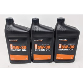 Generac Full Synthetic Motor Oil 5W-30 SN Quart Bottle Part# 0J5140 (Pack of 3)