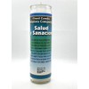 Salud y Sanacion 7-Day Glass Candle - White, Modern, Religious