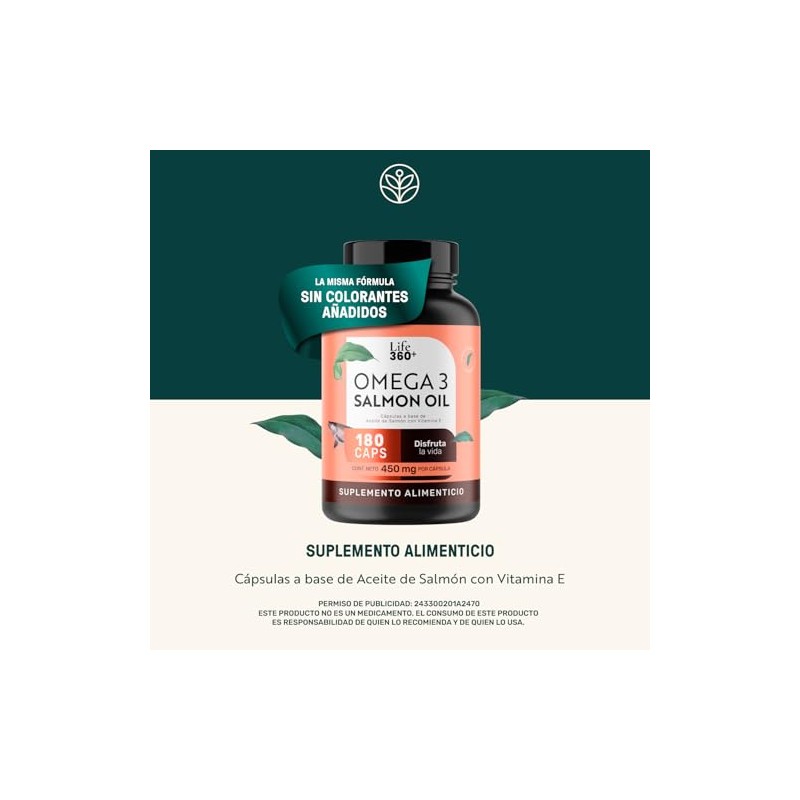 LIFE 360 Omega 3 180 Cpsulas Aceite Puro de Salmn