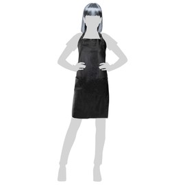Fromm Apparel Studio Hair Stylist Apron in Black Embossed Pattern for Hair Salons, Barbers, Cosmetology Supplies - Waterproof, Chemical and Bleach Proof, Adjustable, Knee-Length Coverage, 25" x 34"