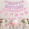 Birthday Decoration Pink Bow, Happy Birthday Garland Pink, Swirl Decorations,