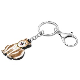 SHIGIE Acrylic Sweet Brown Shiba Inu Dog Keychain Car Backpack Key Ring Puppy Animals Jewelry For Women Pets Lovers Gifts (Brown)