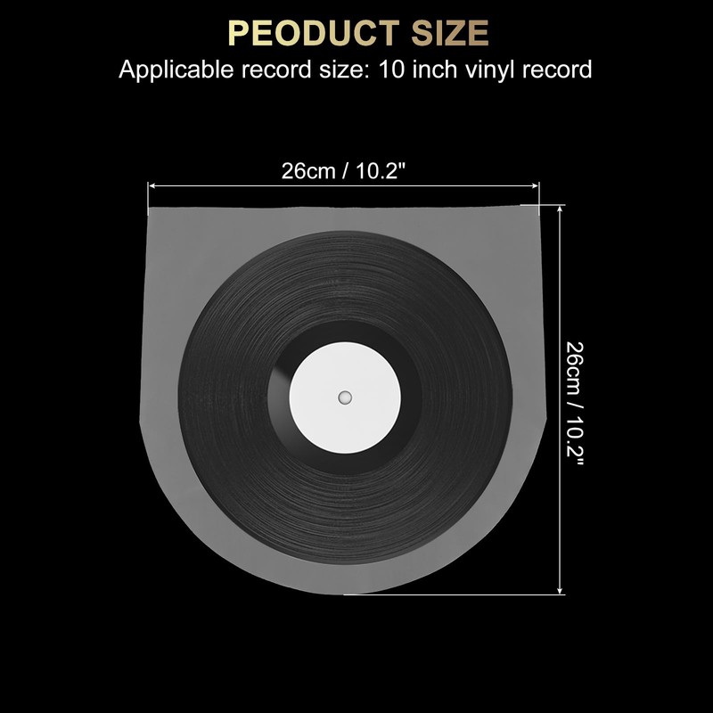 sourcing map 50 Pcs Vinyl Outer Sleeves, Clear Vinyl Record