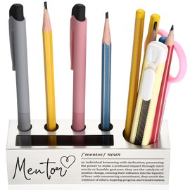 YODOCAMP Mentor Gifts, Inspirational Mentor Pen and Pencil Holder for Desk, Appreciation Gift for Mentors and Leaders, Motivational Desk Organizer for Teacher and Mentor Recognition TZC81