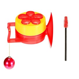 Hummingbird Feeder Small Handheld Min Bird Flower Feeders with Perch Cleaning Brush Yellow (1 Pack