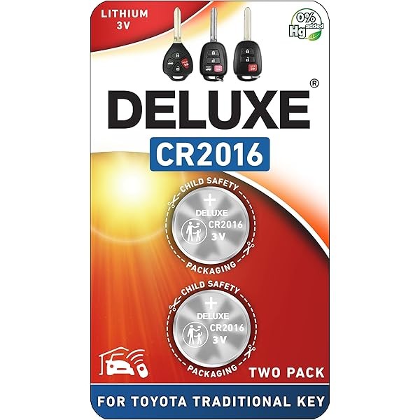 Key Fob Replacement Batteries for Toyota Traditional Key CR2016 (Camry