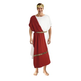 JEGERMIG Greek Toga Costume whit Headband for Men roman Dionysus Style Adult