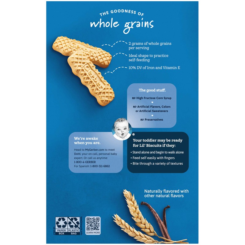 Gerber Lil Biscuits, Baked with Whole Grains, Non-GMO & No