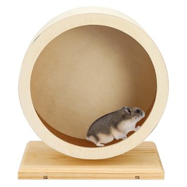 Wooden Hamster Wheel, Diameter 15 cm, Hamster Wheel Made of Wood with Closed Cork Tread, Small Animal Accessories, Motion Wheel, Quiet Wheel, Cork Wheel for Small Pets