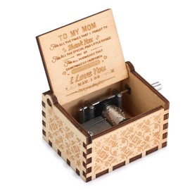 You are My Sunshine Wood Music Boxes,Laser Engraved Vintage Wooden Sunshine Musical Box Gifts for Birthday/Christmas/Valentine's Day (Wood to ToMyMoM)