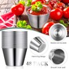 Potchen 48 Pack 2.5 oz Metal Ramekins Sauce Cups Stainless