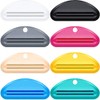 8 Pieces Toothpaste Tube Squeezer Dispenser Toothpaste Rollers Clips for Bathroom (Beige, Gray, Black, Rose Red, Green, Yellow, White, Blue)