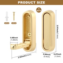 Foldable Wall Hooks, Gold, 5 Pack, Heavy Duty Coat and Towel Hooks