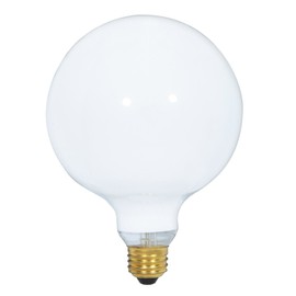 Satco S3004 120-Volt 150-Watt G40 Medium Base Light Bulb, Gloss White