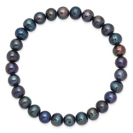Sonia Jewels 6-7mm Black Freshwater Cultured Pearl Stretch Bracelet