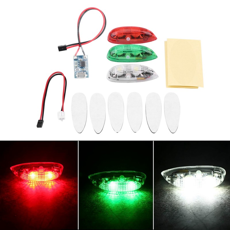3pcs/set Drone Flash LED Wireless Light for RC Fix Wing