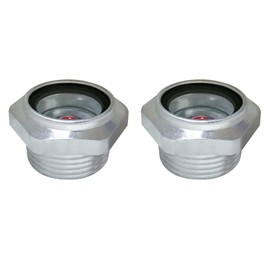 Air Compressor Sight Glass 1inch NPT Male Aluminum Alloy Hex Oil Sight Glass Window Oil Liquid Level Gauge For Air Compressor Gearbox Pump Tank (1‘’ NPT-2pcs)