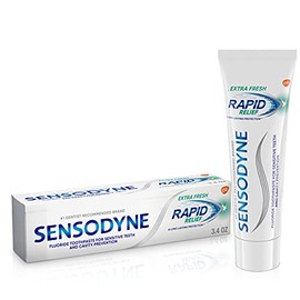 Sensodyne Rapid Relief Sensitivity Toothpaste for Sensitive Teeth, Extra Fresh, 3.4 Ounce