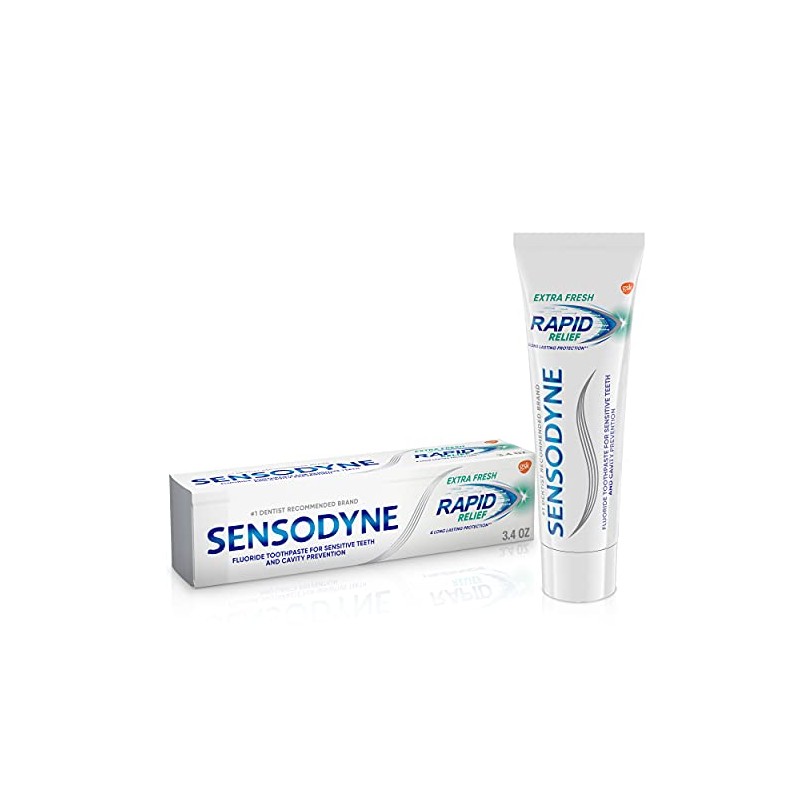 Sensodyne Rapid Relief Sensitivity Toothpaste for Sensitive Teeth, Extra Fresh,