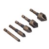 5-schneidiges Senkbohrer-Set, Stahl-Senkbohrer-Set Zum Bohren von Holz und Metall, 1/4
