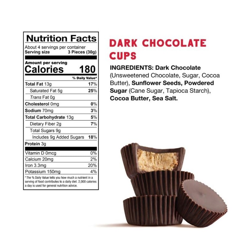 Free2b Sunflower Butter Mini Sun Cups, Safe for School and