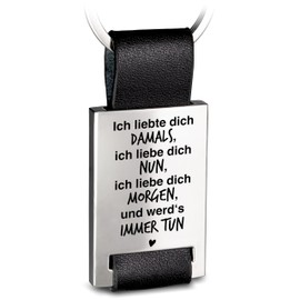 FABACH Love Keyring with Engraving Made of Leather – I Love You Keyring for Partner – Girlfriend Gift Love Boyfriend Couples Keyring Love – Ich liebte dich damals, Ich Liebte Dich Damals, Modern