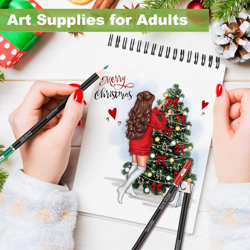 Soucolor 9" x 12" Sketch Book, 1-Pack 100 Sheets Spiral