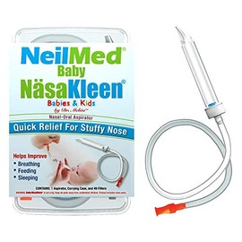 NeilMed Baby NasaKleen Nasal-Oral Aspirator with 49 Hygiene Filters and a Convenient Storage Travel Case