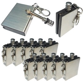 Yuauy 10 Pcs Emergency Hiking Survival Camping Fire Starter Flint Metal Match Lighter Matchbox Fire Starter for Camping Outdoor