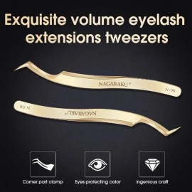 Pinza De Extensión De Pestañas Rusa Nagaraku Volum N-08 Gold